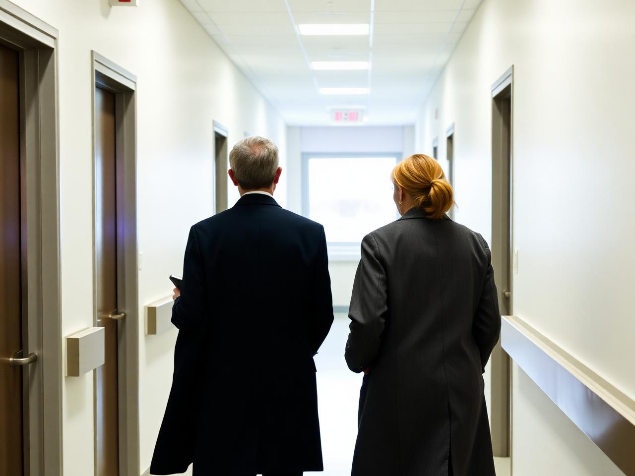 XiltriX engineer and quality manager walking a lab corridor, mid-conversation
